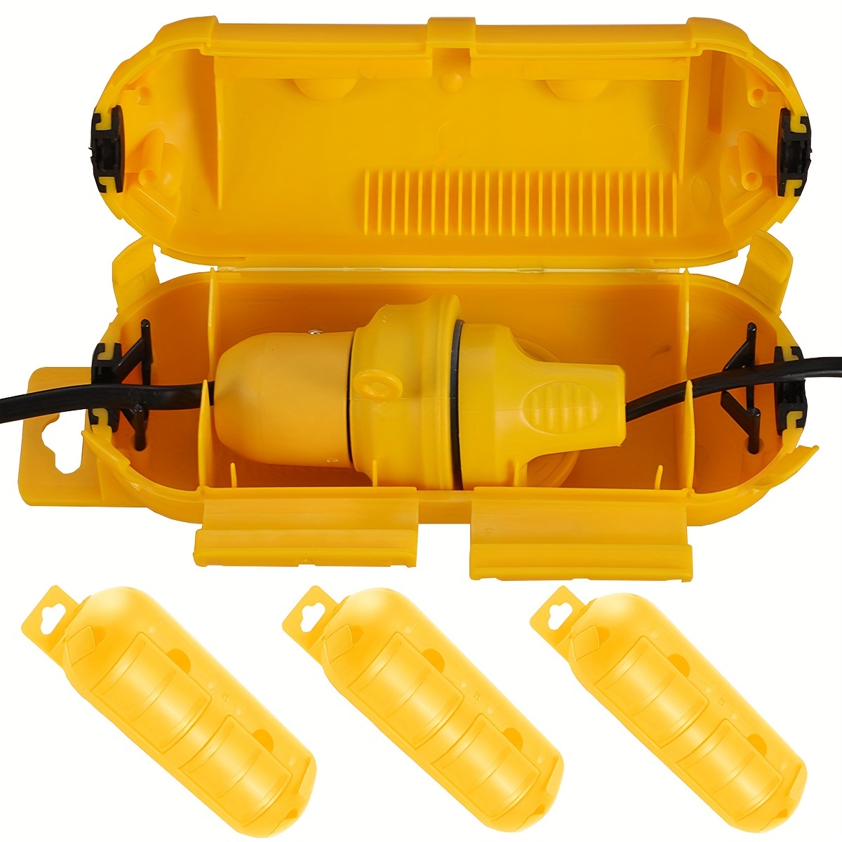 Outdoor Power Extension Cord - Extension Yellow Cord Safety Cover with
