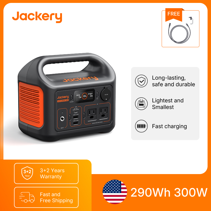 Outdoor Power Extension Cord - Jackery Portable Power Station Explorer 300New
