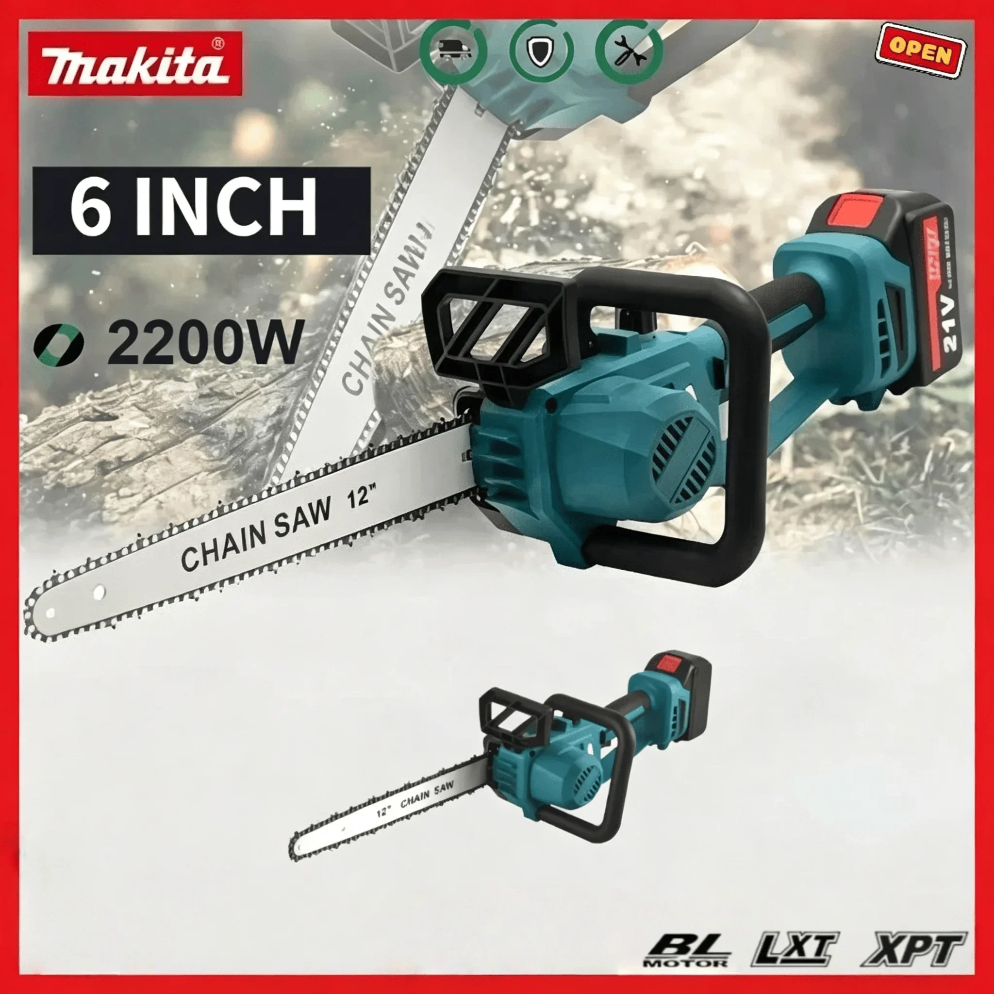 Electric Chainsaw Battery - Makita Brushless Cordless Chainsaw, Rechargeable Electric