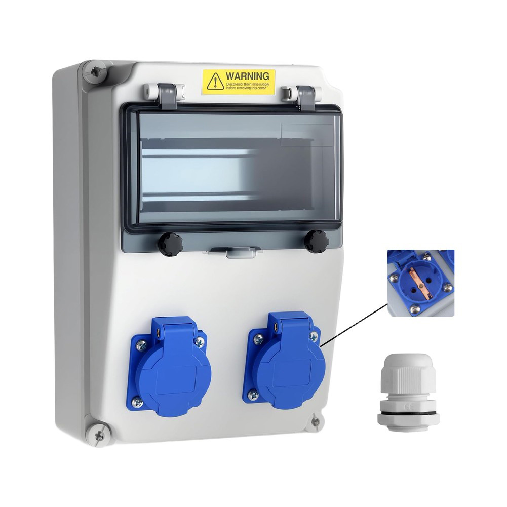 Outdoor Power Distributors - Waterproof Construction Power Distributor Empty Wall