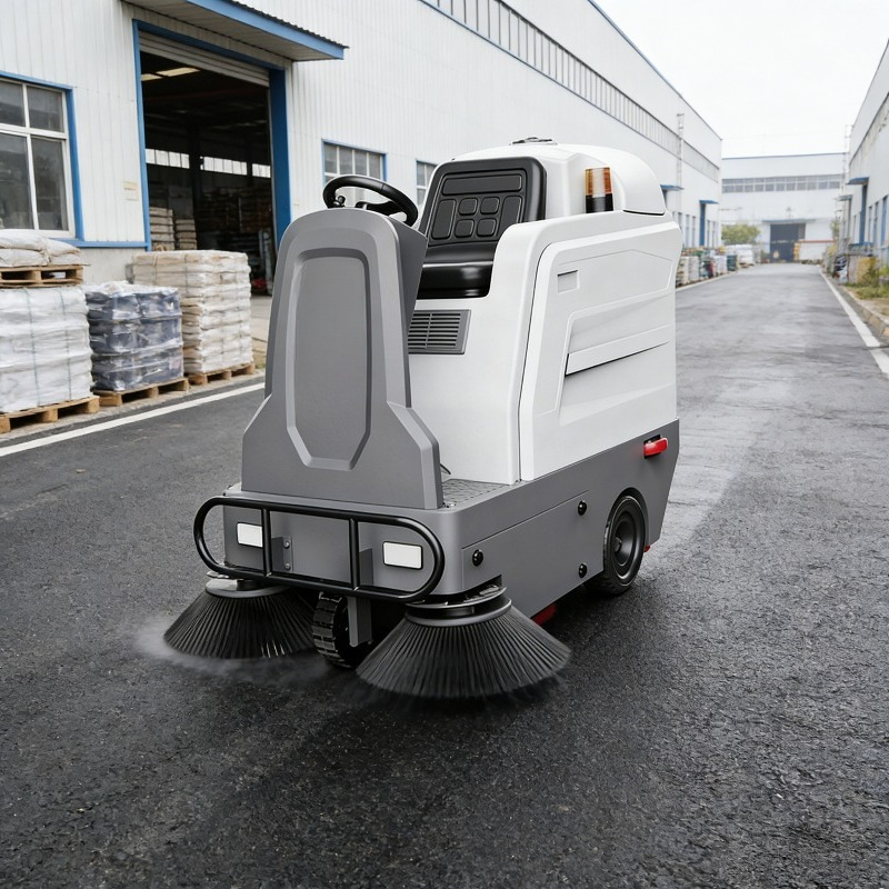 Outdoor Power Broom - Outdoor Electric Ride-On Street Sweeper Power