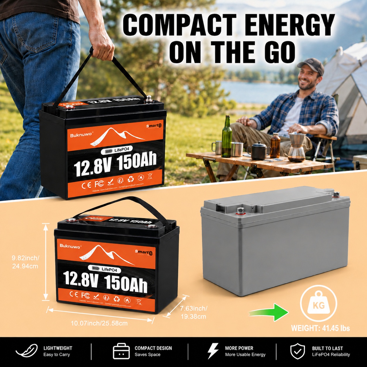 Buknuwo Smart 12V/12.8V 150Ah  - Outdoor Power Source review and price