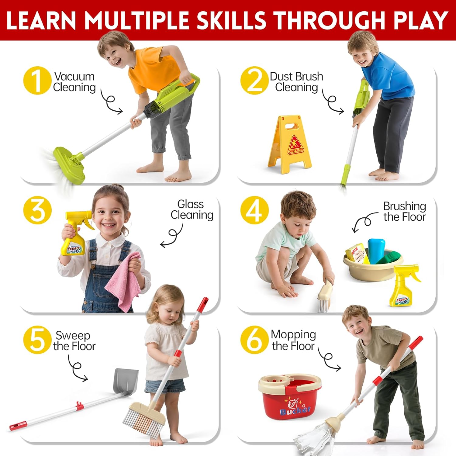 Kids Cleaning Toy Set Housekee - Outdoor Power Broom review and price
