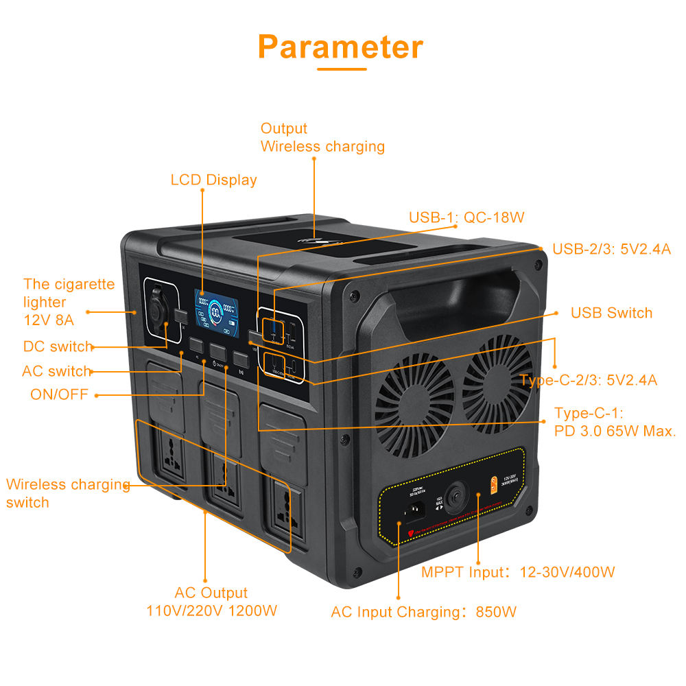 1200W Portable Solar Generator - Outdoor Power Station review and price