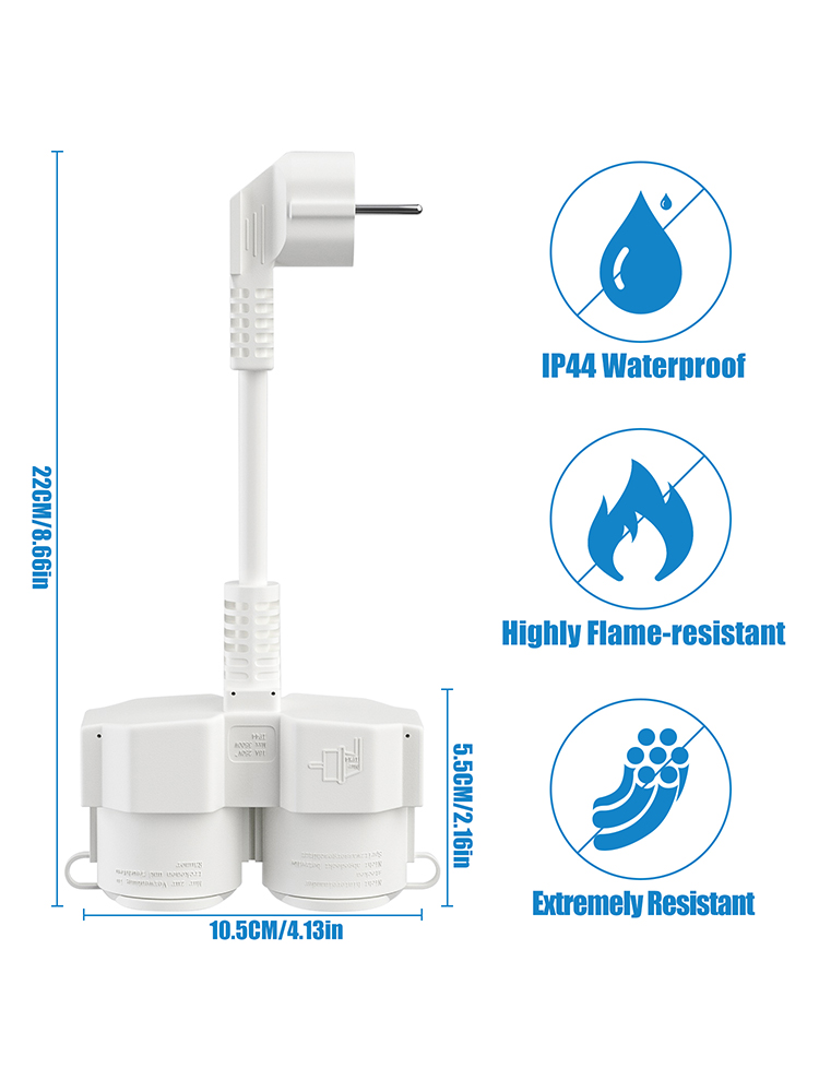 EU Extension Cable with 2 Schu - Outdoor Power Extension Cord review and price