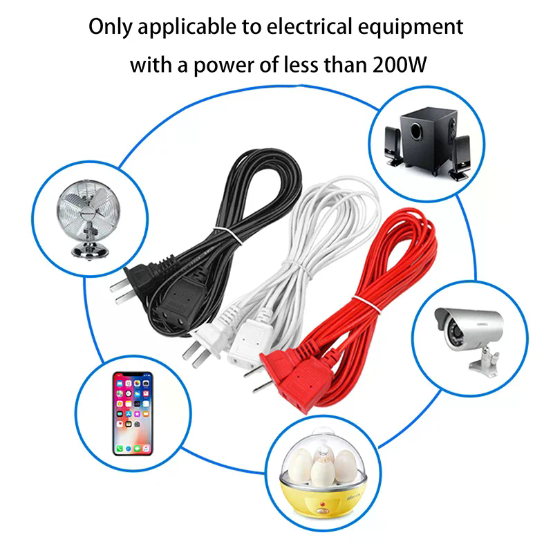 AC Power Cord White Black Red  - Outdoor Power Extension Cord review and price