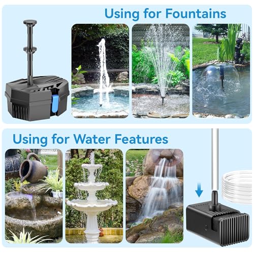 8W Solar Fountain Pump With 30 - Outdoor Power Source review and price