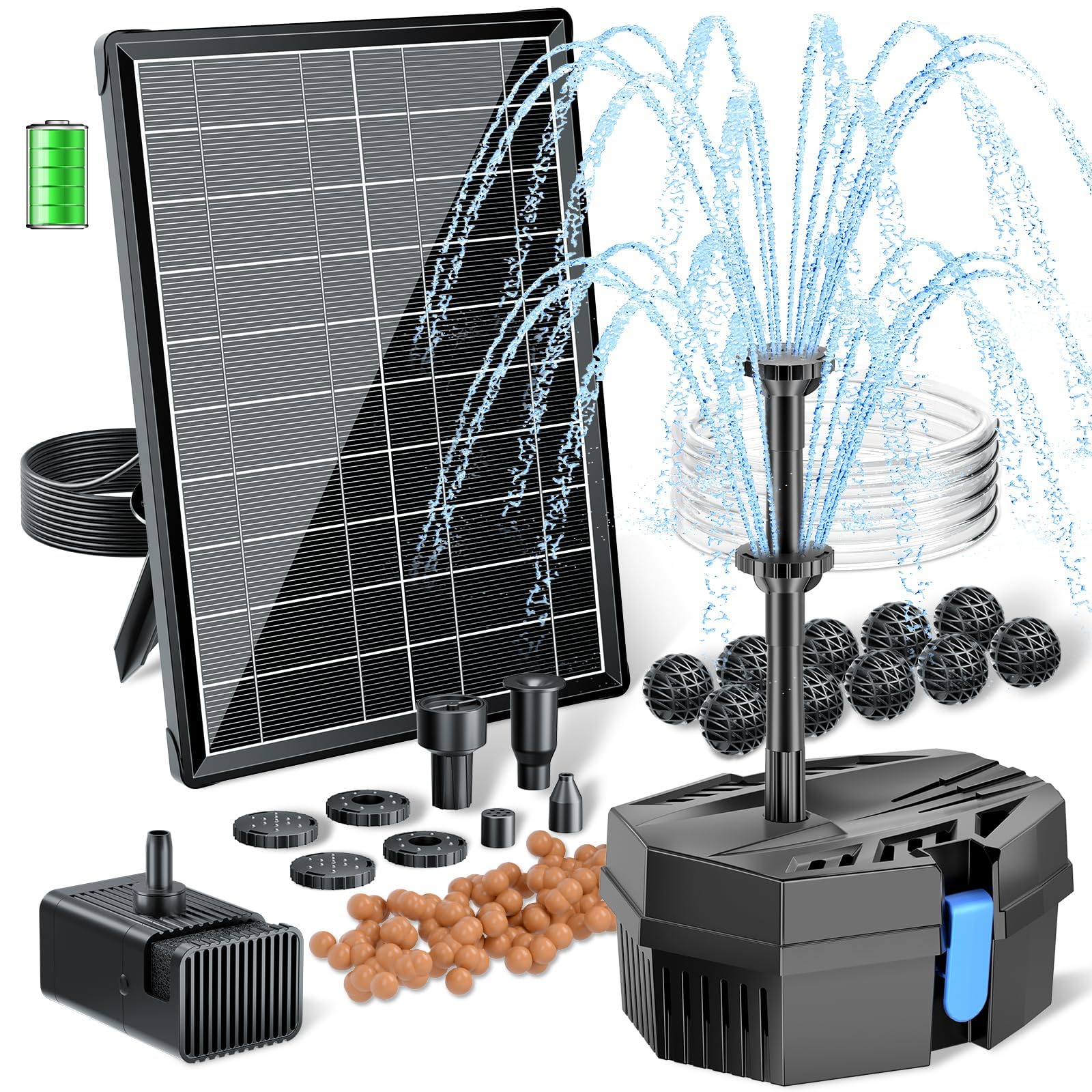 8W Solar Fountain Pump With 30 - Outdoor Power Source review and price