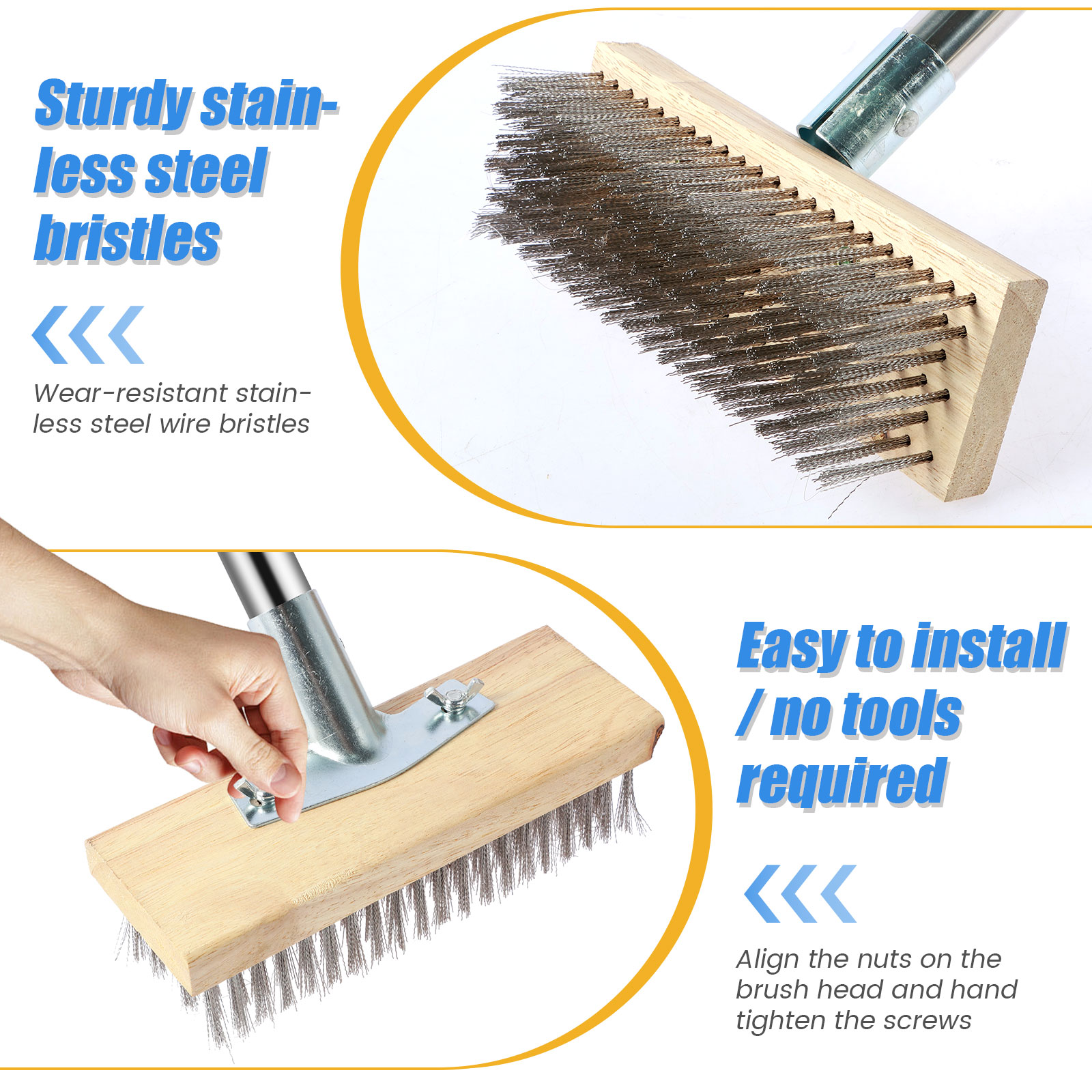 Deck Scrub Brush Wire Brush wi - Outdoor Power Broom review and price